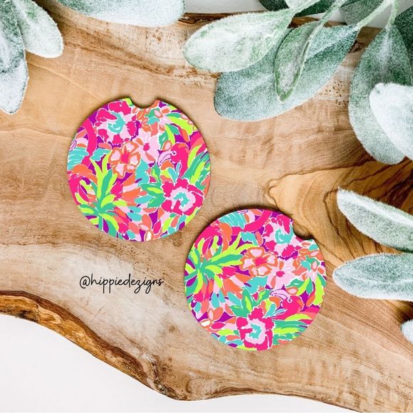 Flamingo Car Coaster Set | Car Accessories - Picture 7 of 11